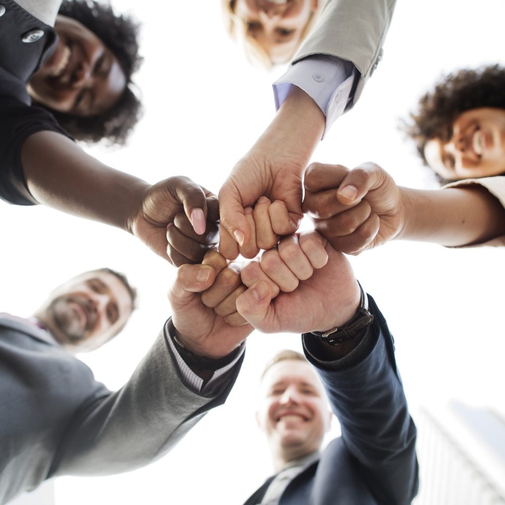 Successful and happy business team